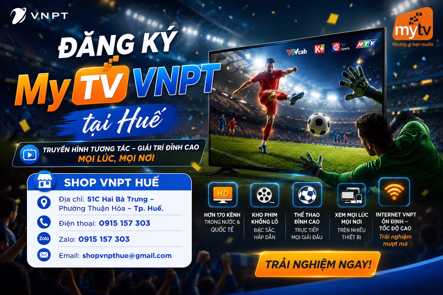 Đăng ký MyTV VNPT tại Huế