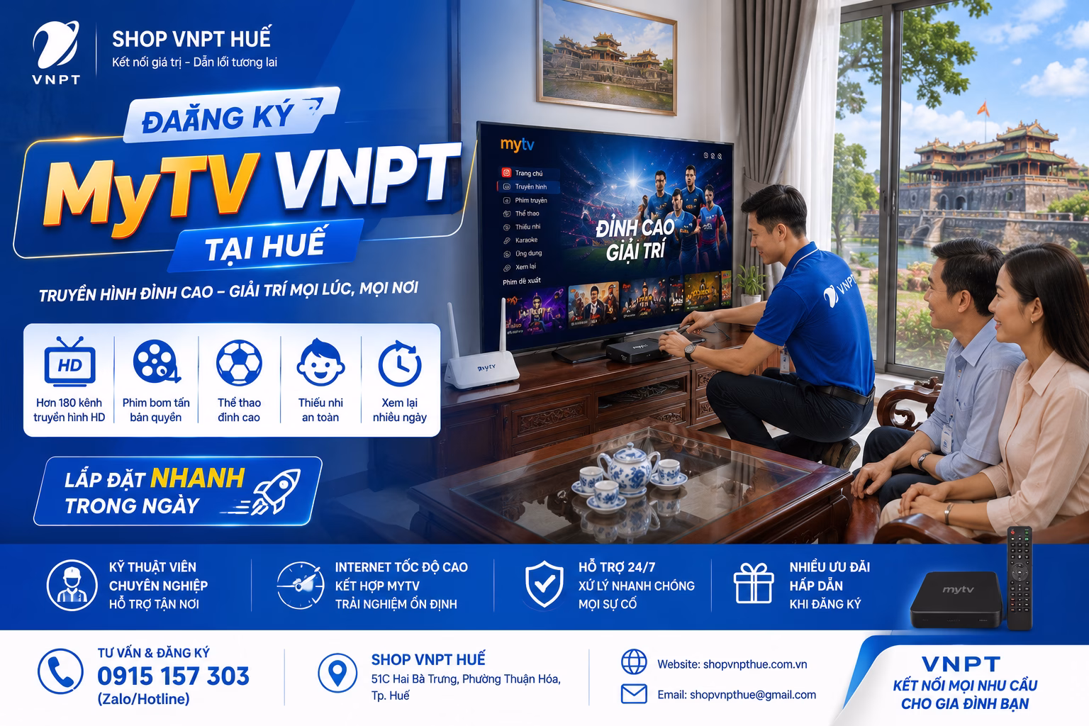 Đăng ký MyTV VNPT tại Huế