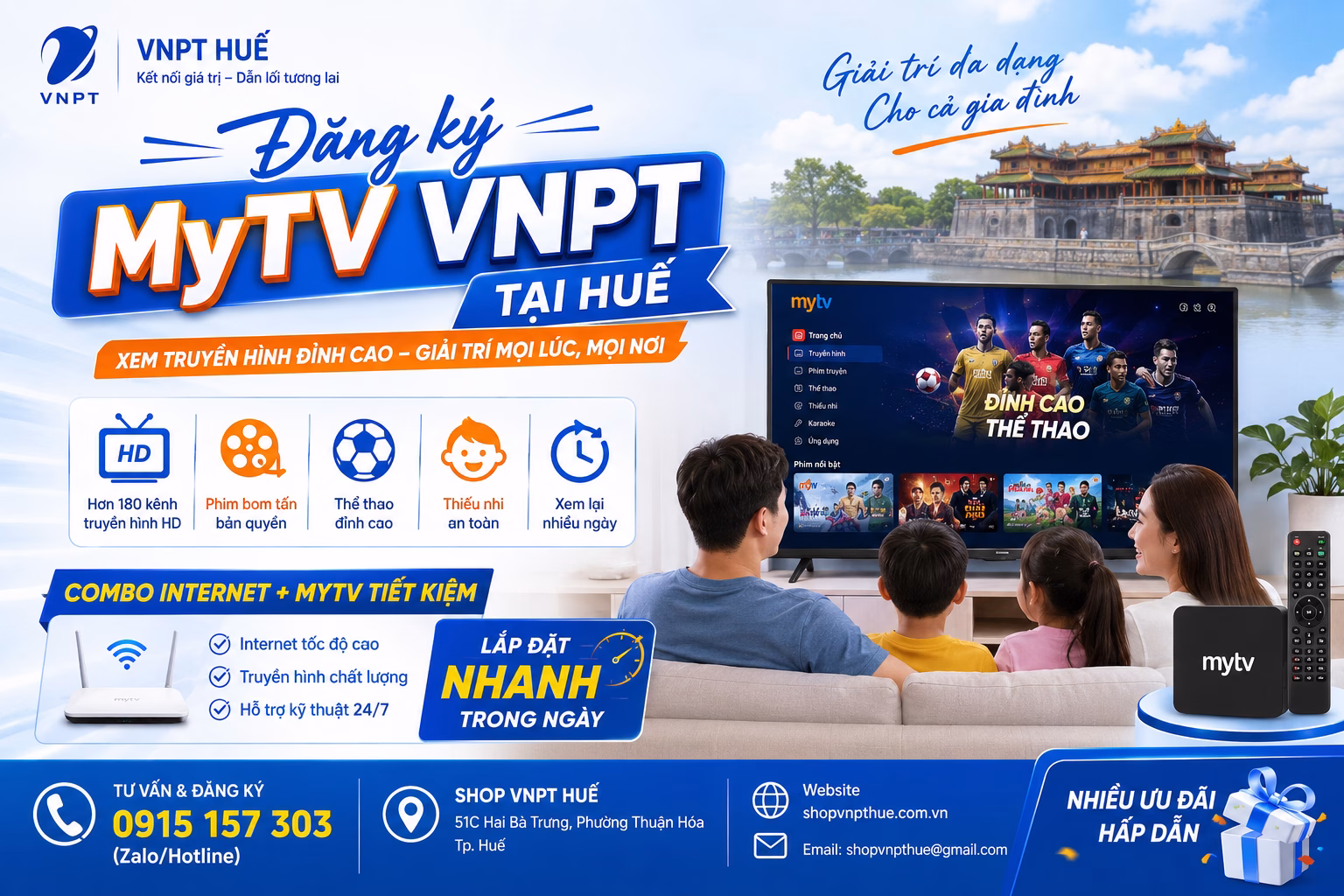 Đăng ký MyTV VNPT tại Huế