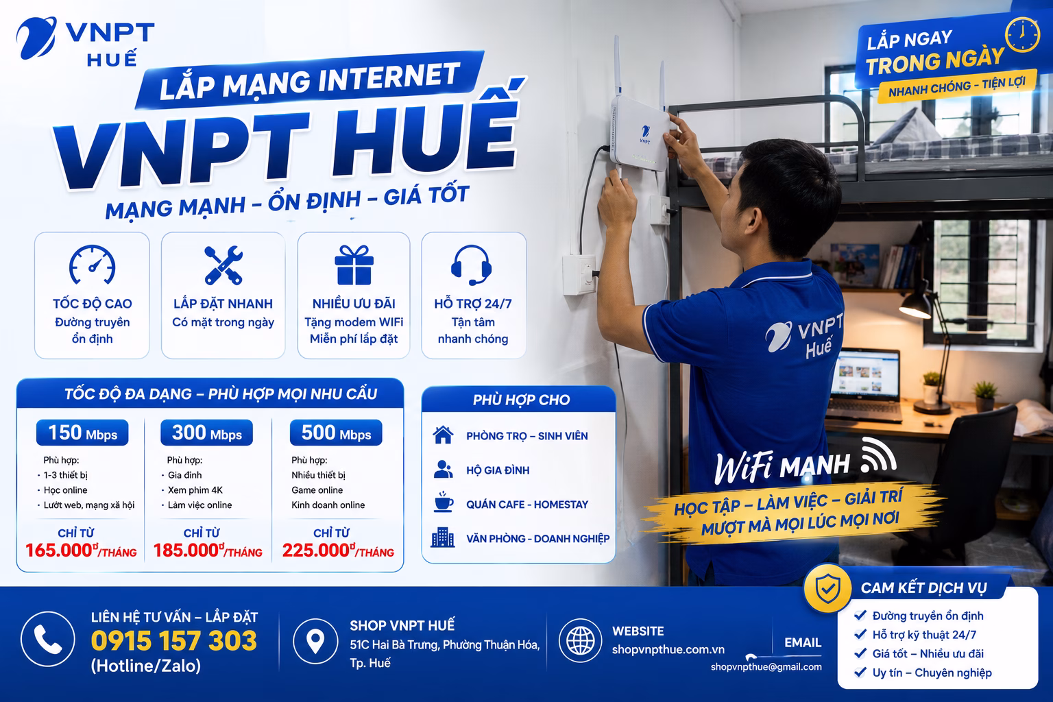 Lắp mạng internet VNPT Huế