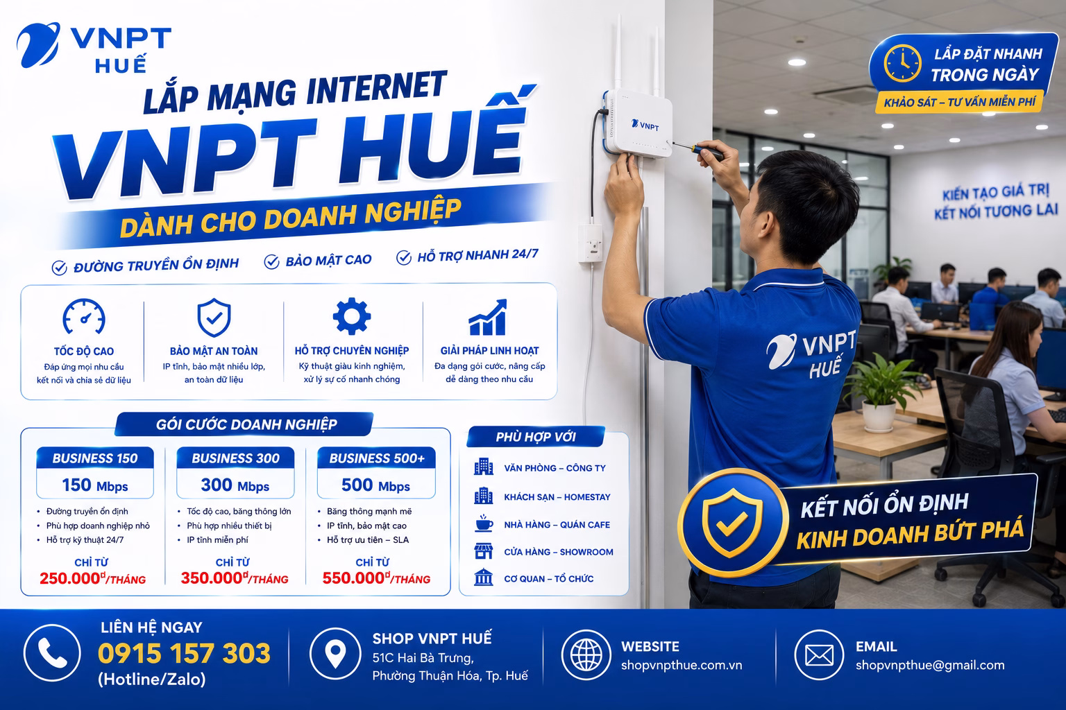 Lắp mạng internet VNPT Huế