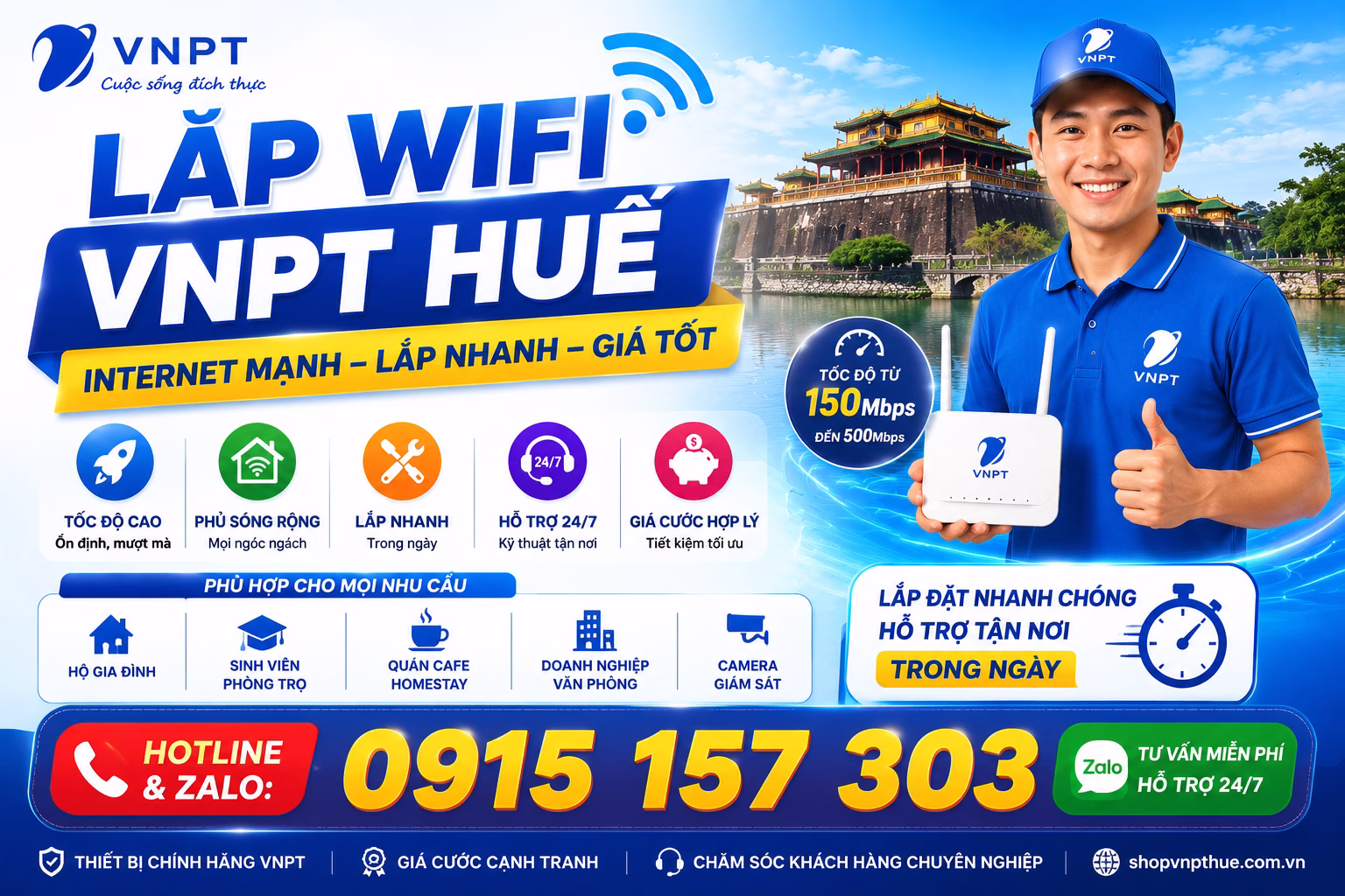 Lắp wifi VNPT Huế gọi 0915 157 303