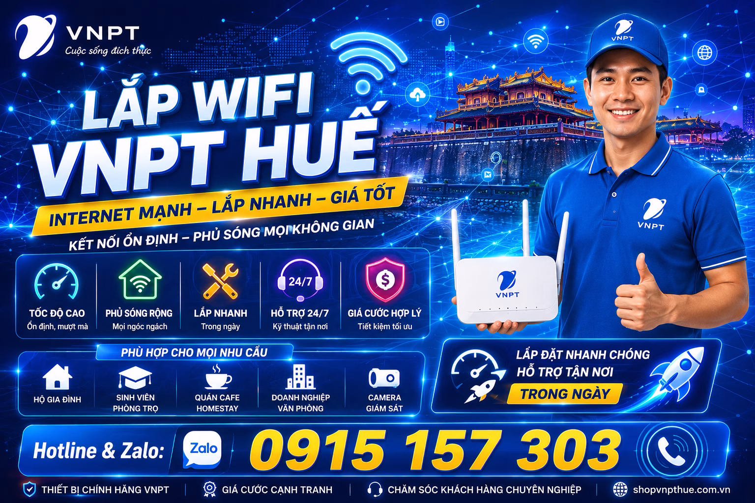 Lắp wifi VNPT Huế gọi 0915 157 303