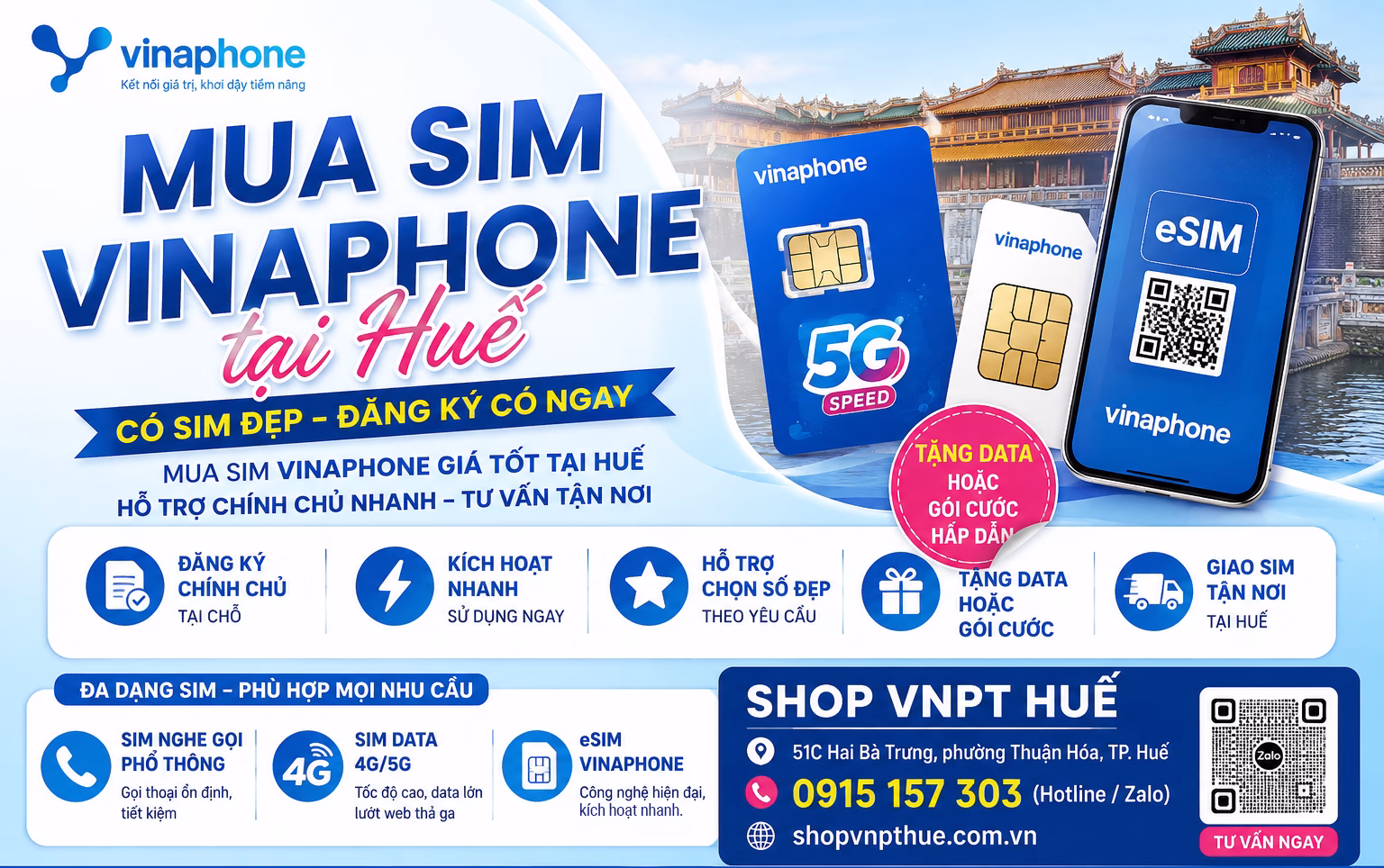 Mua sim Vinaphone tại Huế