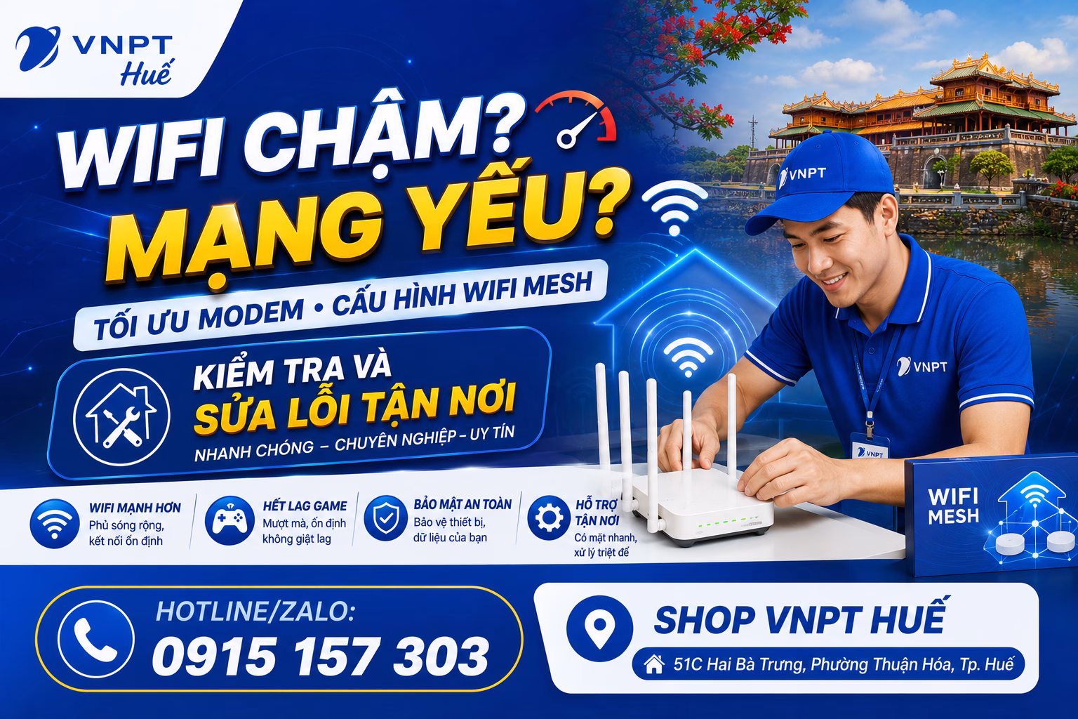 Sửa wifi bị chậm