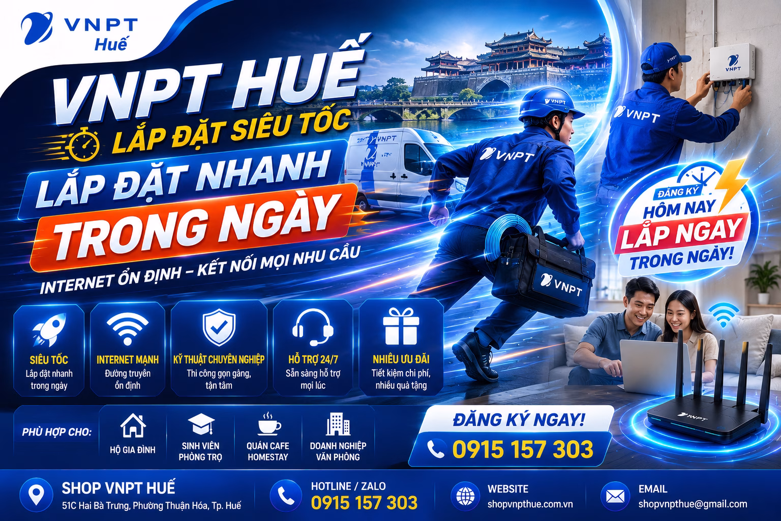 VNPT Huế - Lắp đặt nhanh trong ngày