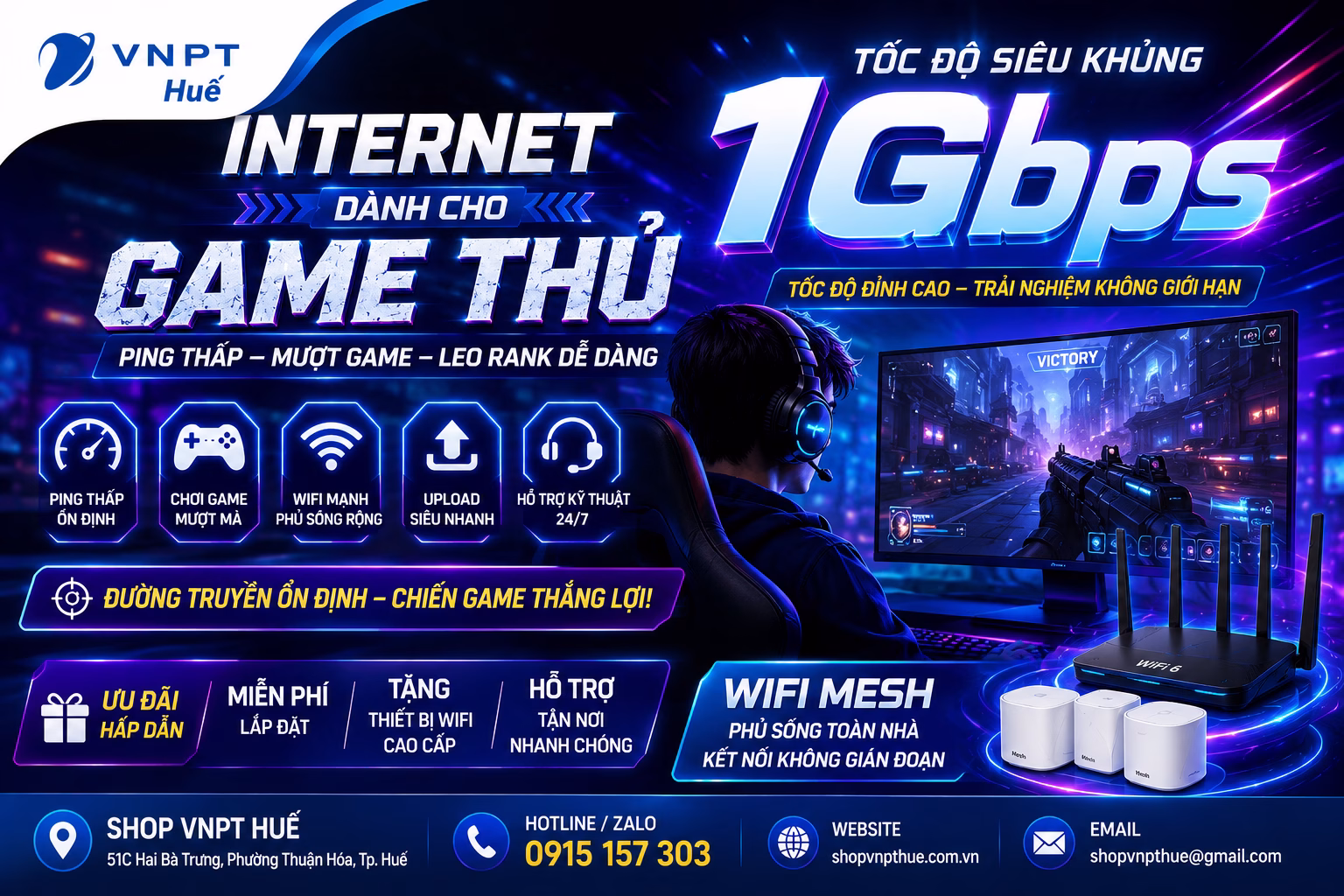internet cho game thủ