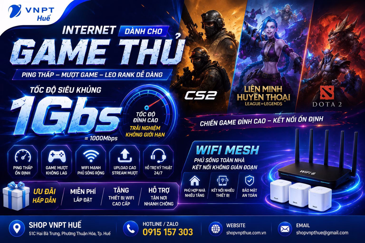 internet cho game thủ