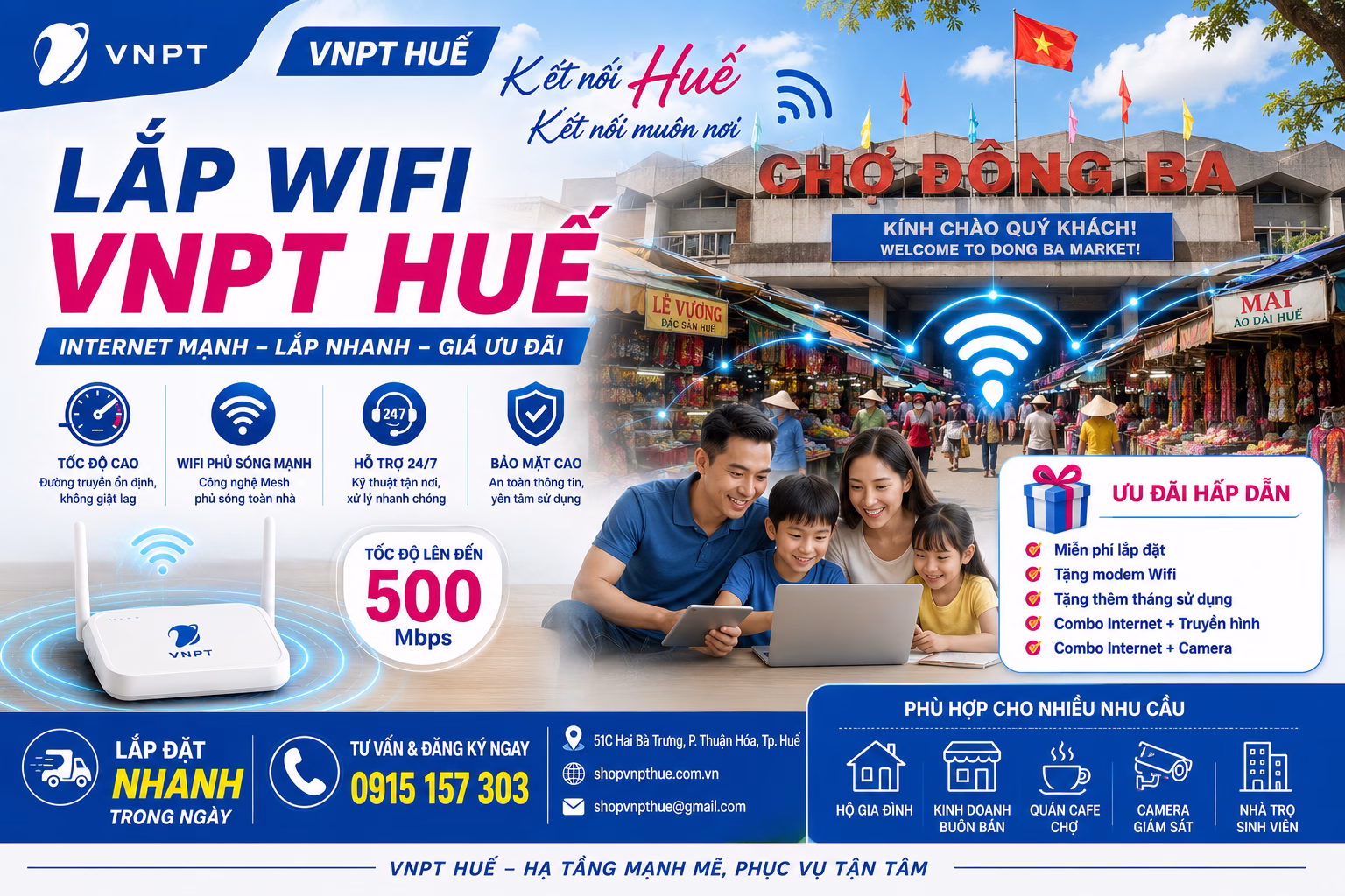 lắp wifi vnpt huế