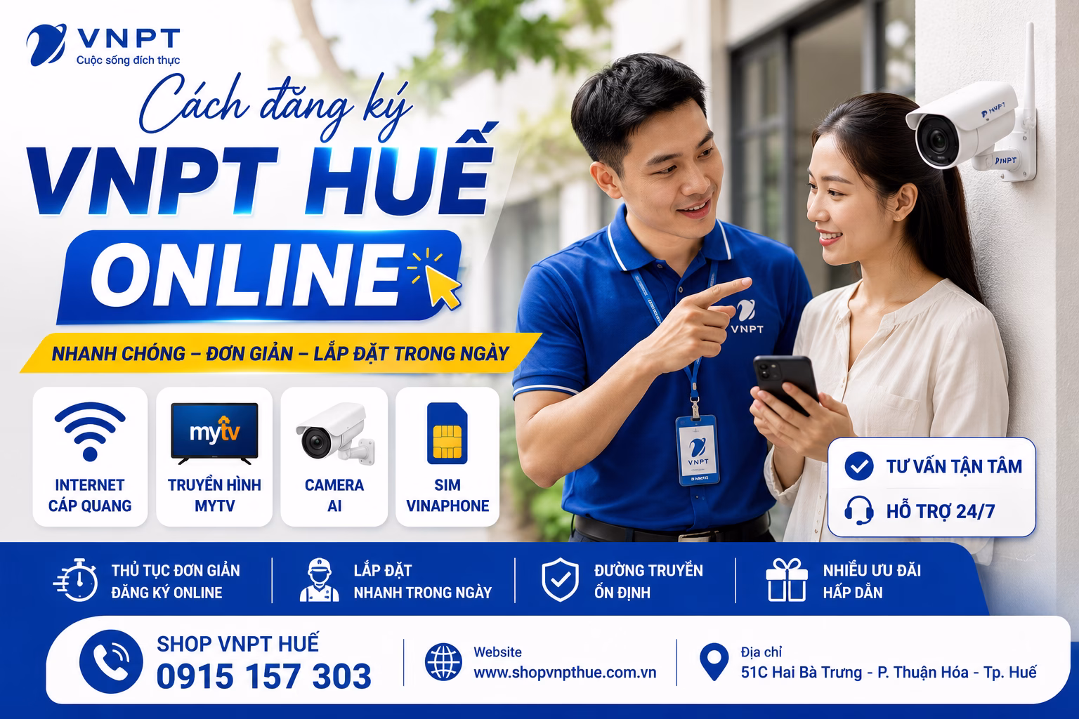 Cách đăng ký VNPT Huế online