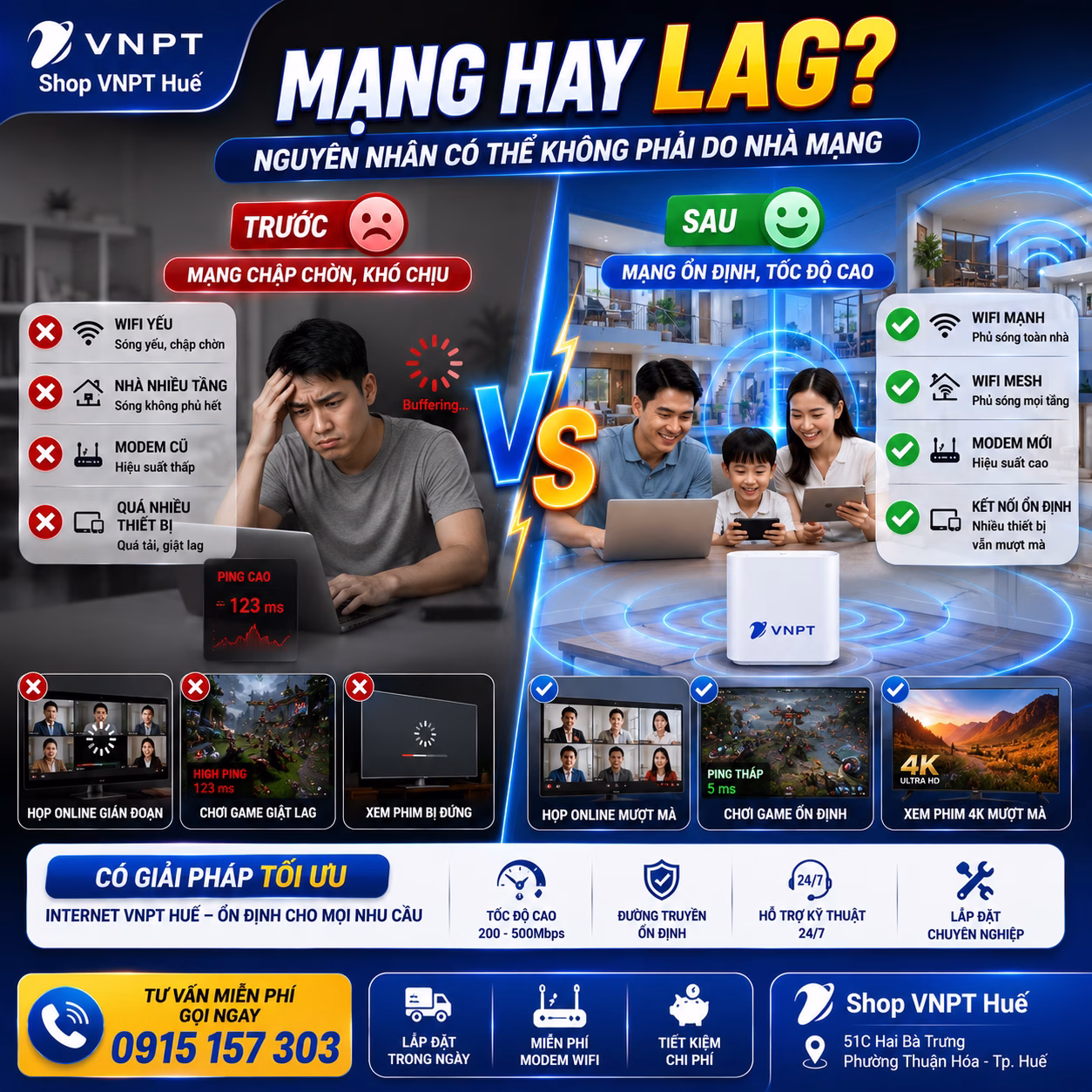 Internet VNPT Huế có lag không
