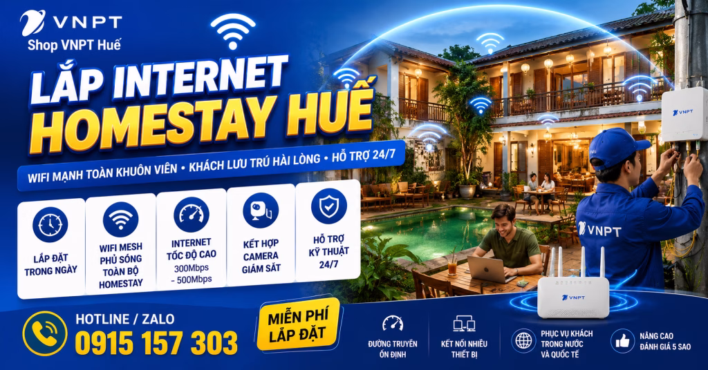 Lắp internet homestay Huế
