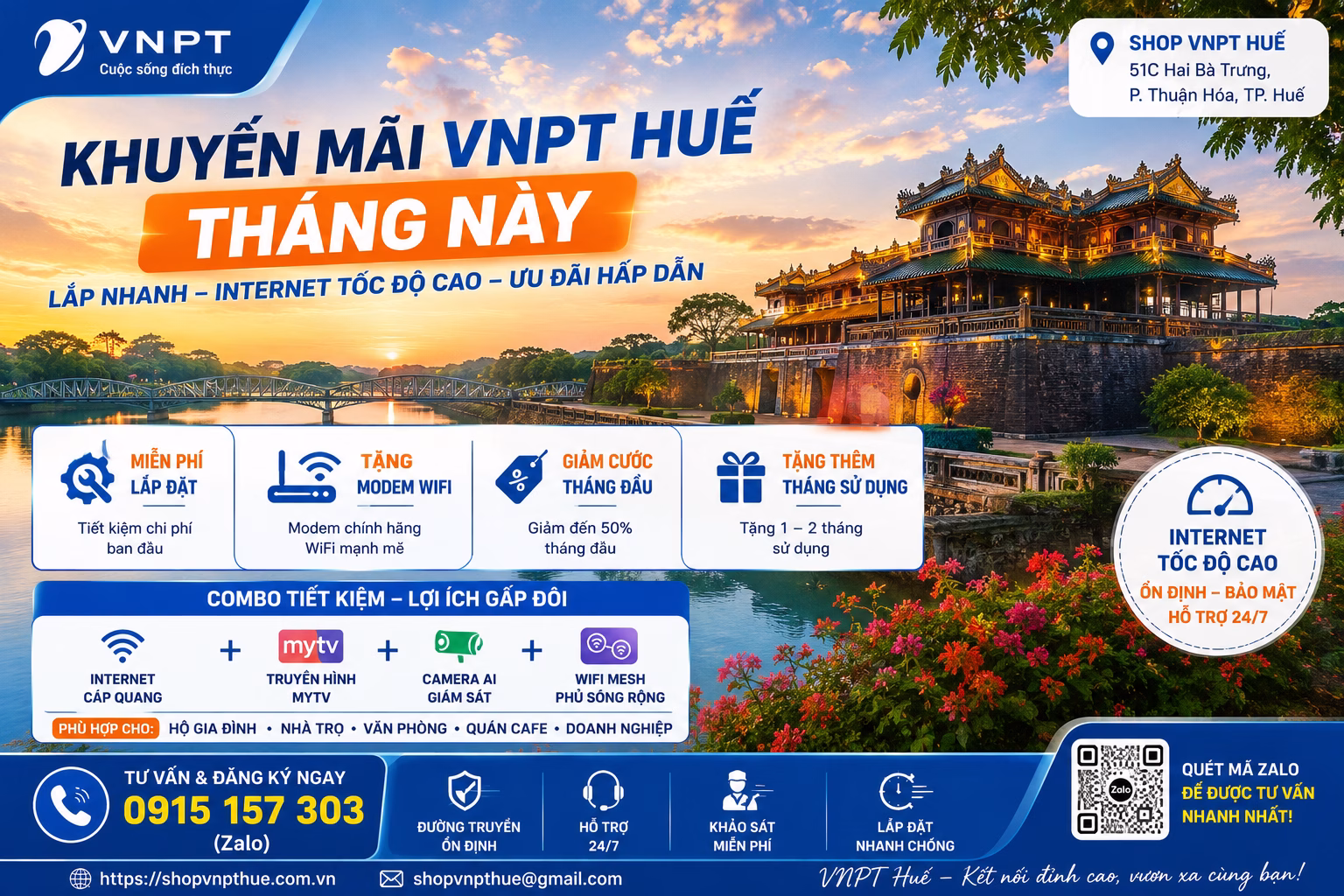 Khuyến mãi VNPT Huế tháng này
