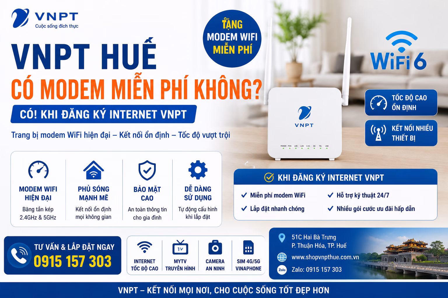 VNPT Huế có modem miễn phí không