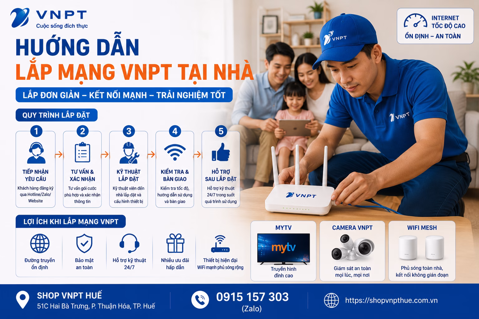 Hướng dẫn lắp mạng VNPT tại nhà 1