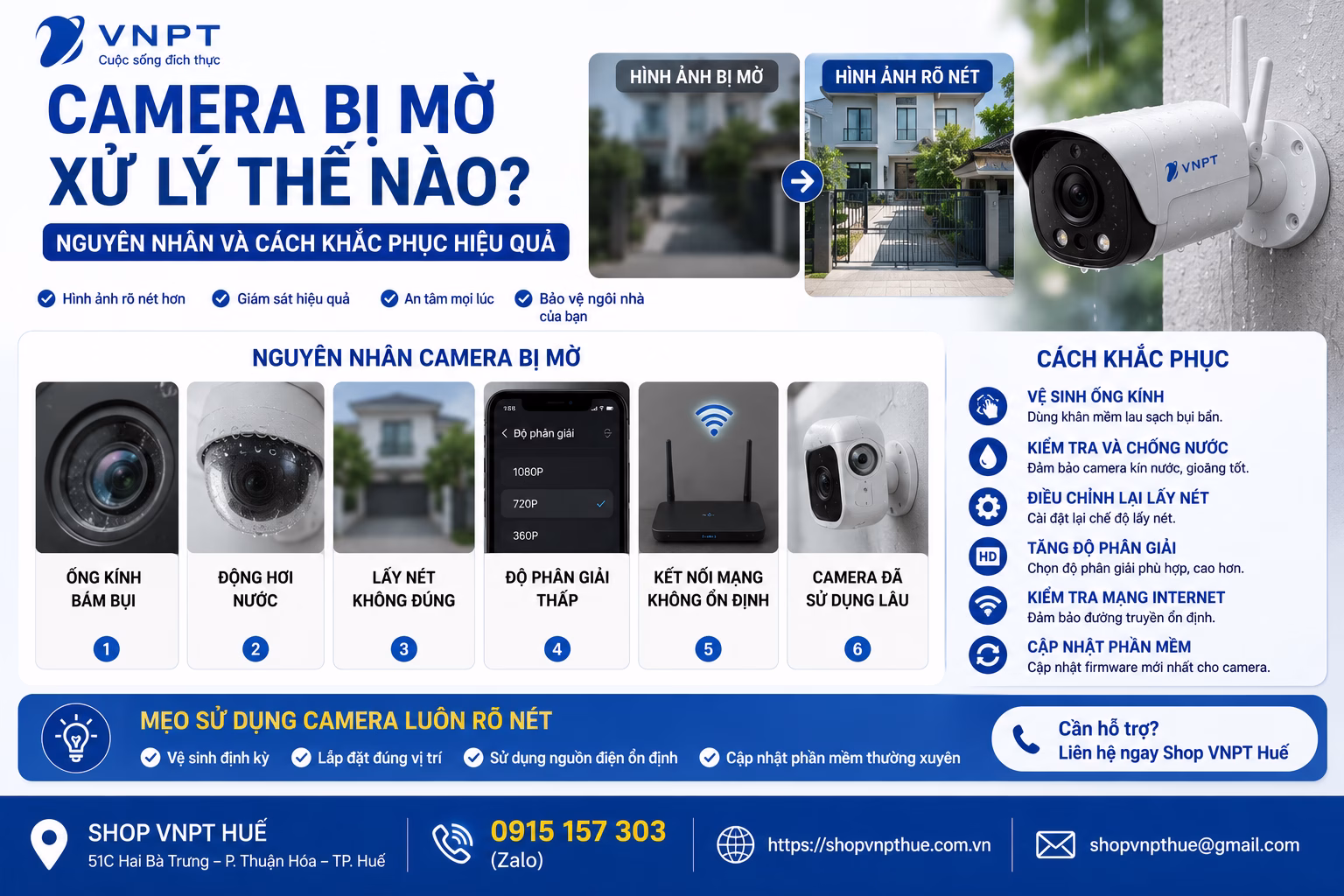 Camera bị mờ xử lý thế nào 2