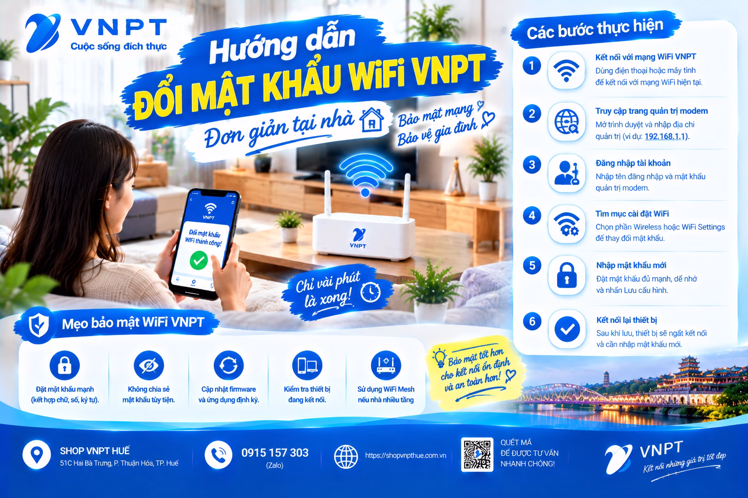 Hướng dẫn đổi mật khẩu wifi VNPT 2