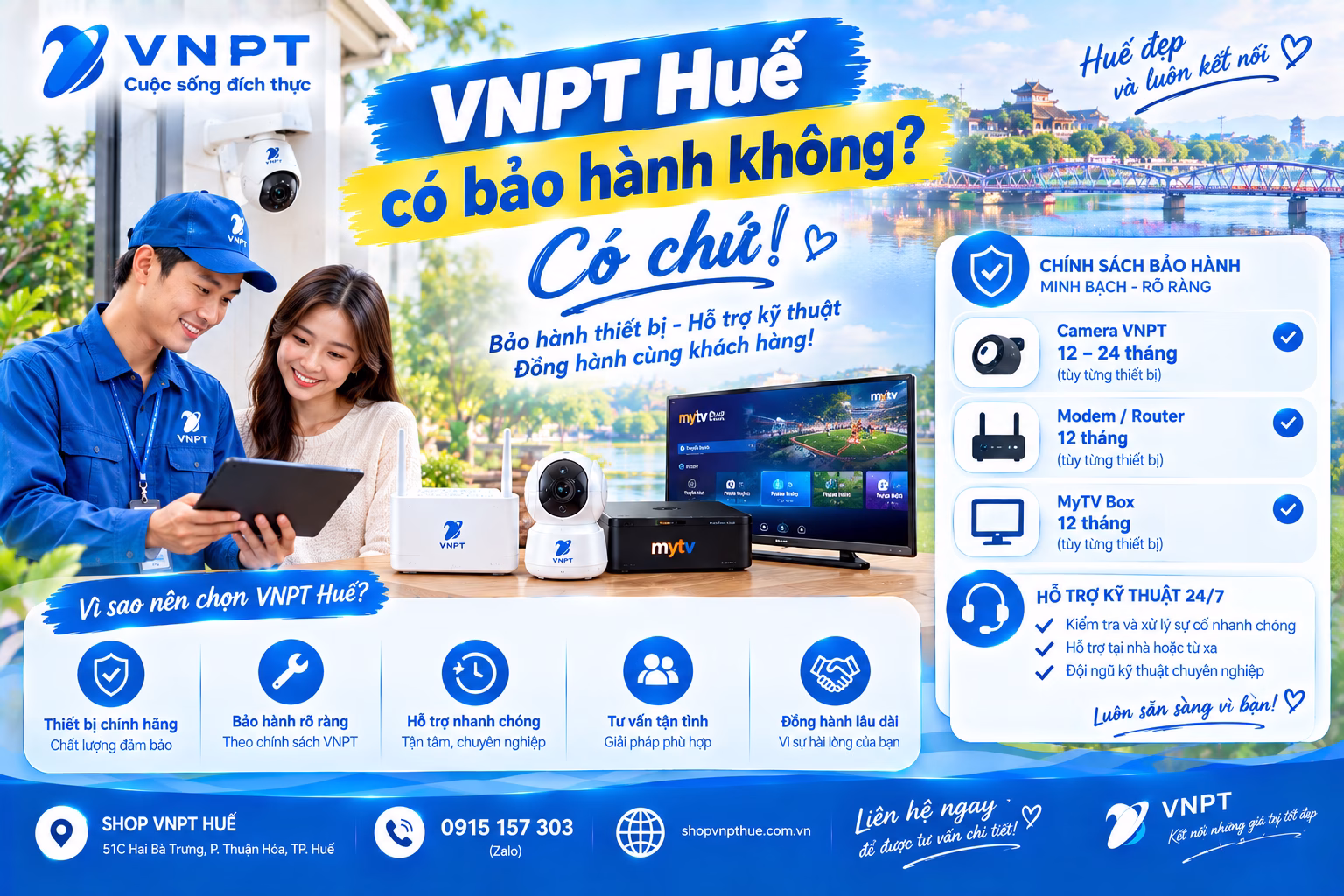 VNPT Huế có bảo hành không 1